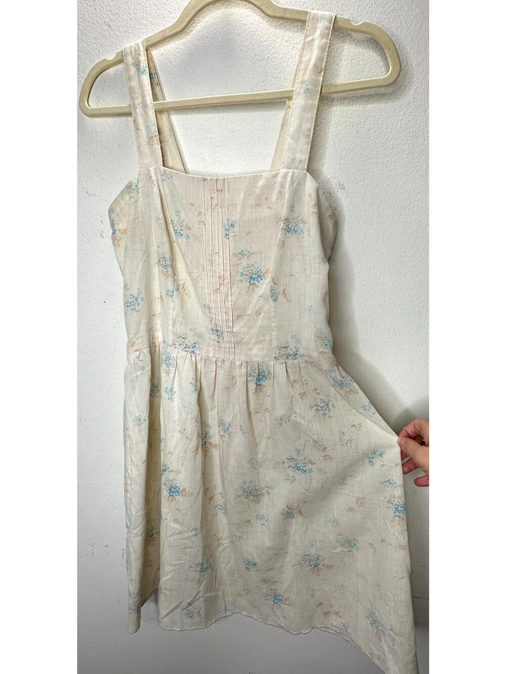 Merry Go Round Cream Blue Floral Boho Cottagecore fairy Sundress